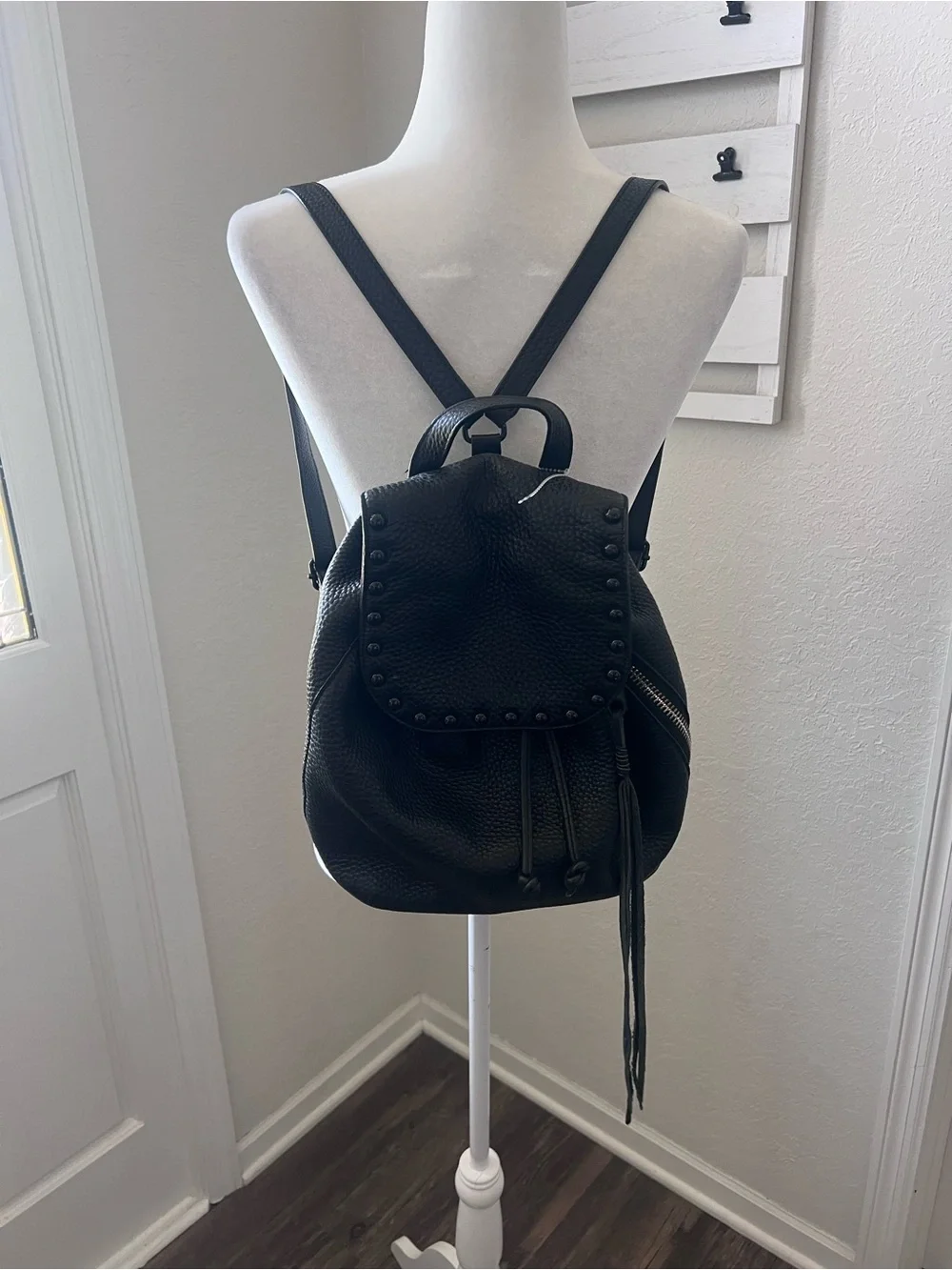 Rebecca Minkoff Blythe Black Studded Leather Mini Backpack